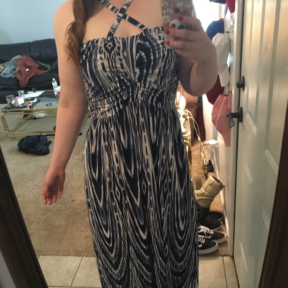 Navy Print Soma Dress